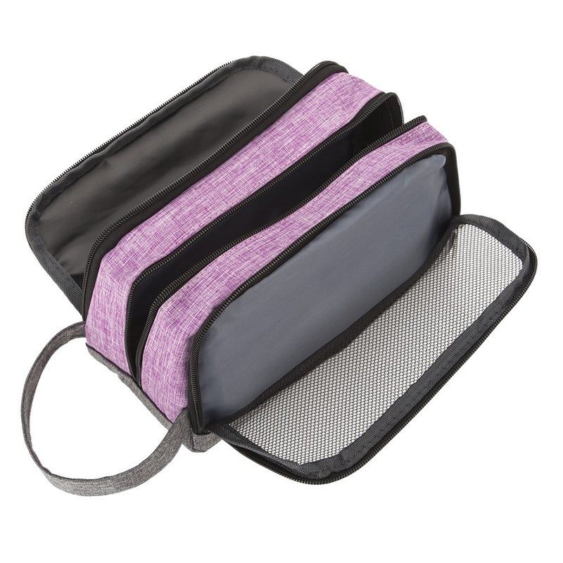 Yeiotsy Toiletry Bag  Color Clash Durable Travel Toiletry Organizer Bag (Purple) - Image 4